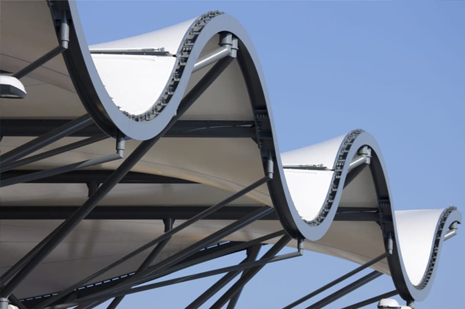 Wave-edge roof structure
