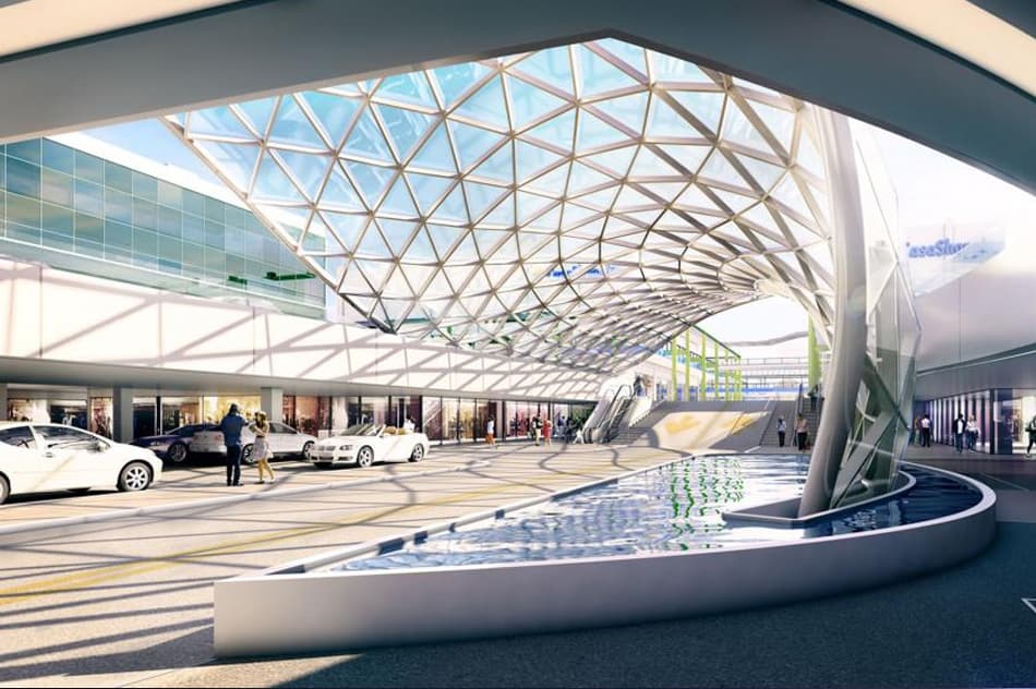 Covered retail corridor