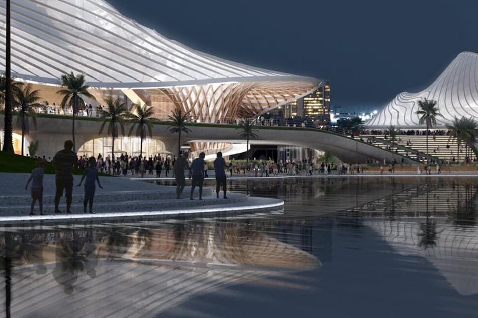 Curved civic complex