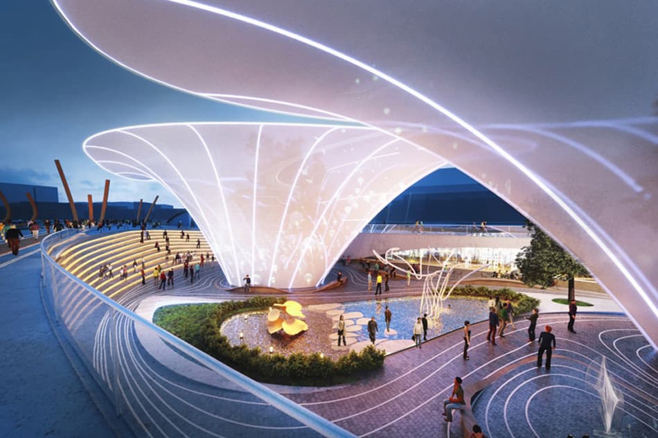 Illuminated pavilion shells