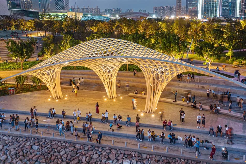 Waterfront plaza canopy