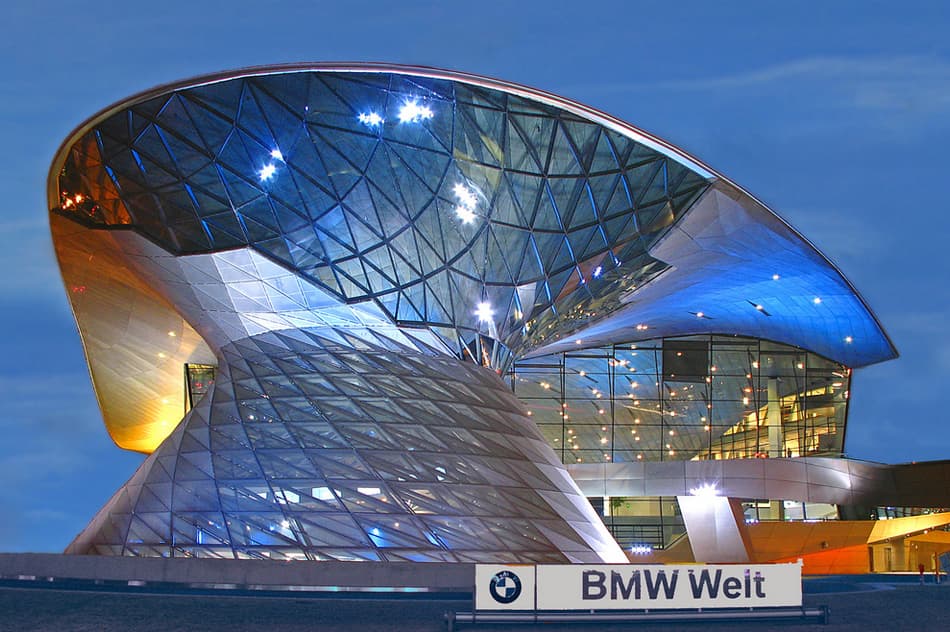 Reflective metal facade