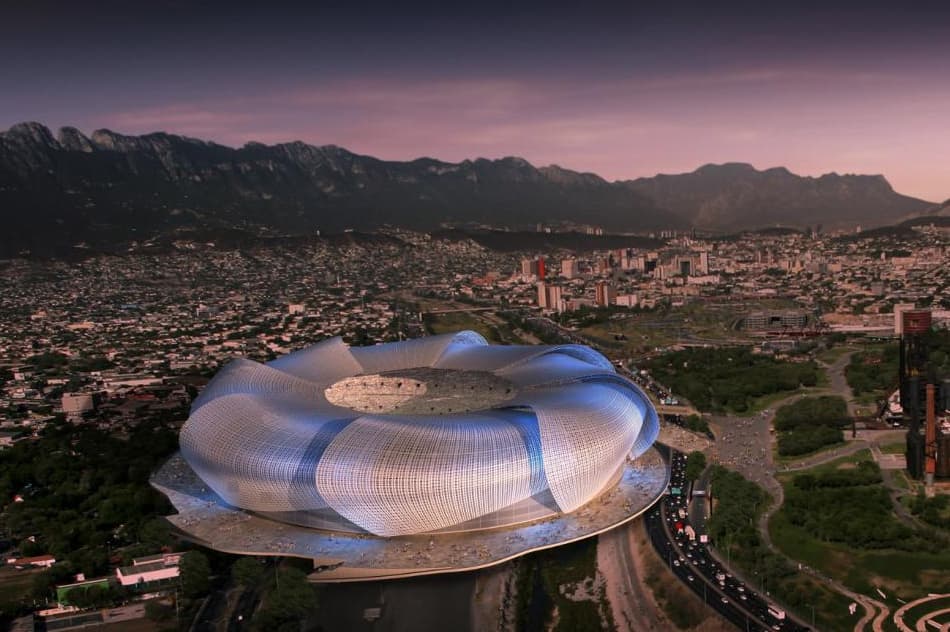 Illuminated urban stadium