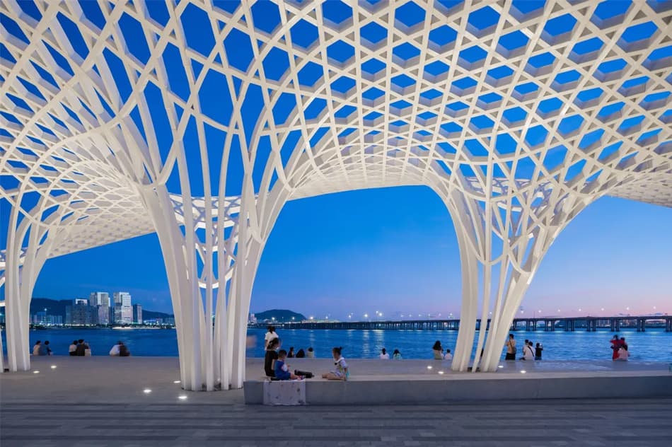 White lattice canopy